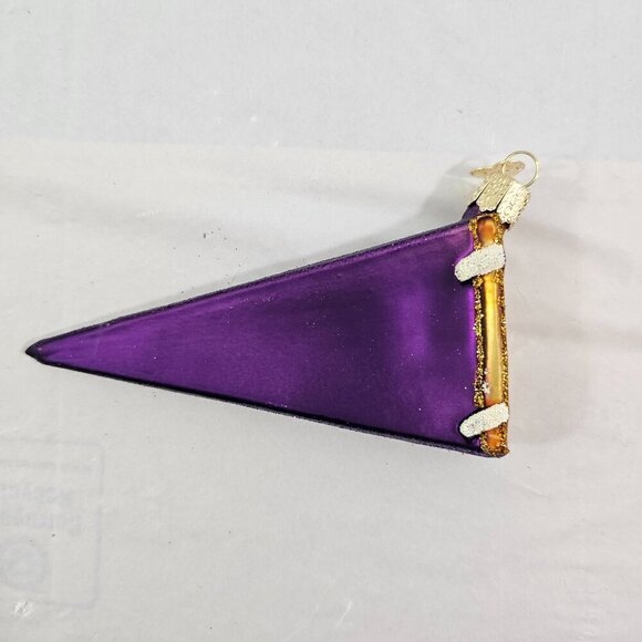 Louisiana State Pennant Mouth-Blown Hand Painted Glass Ornament LSU Tigers - Picture 14 of 16